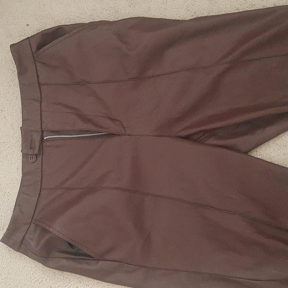 Dark Chocolate Faux Leather Jeans
